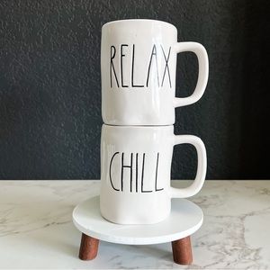Rae Dunn Artisan Collection by Magenta RELAX and CHILL Mugs (set) - 2018